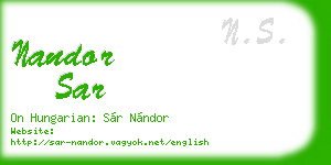 nandor sar business card